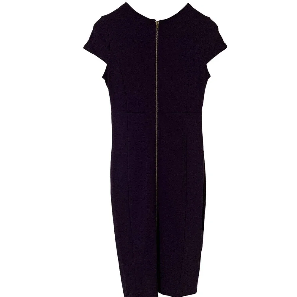 🌵 Felicity & Coco Women's Purple Cap Sleeve Midi Unlined Sheath Dress- Large - Picture 4 of 7